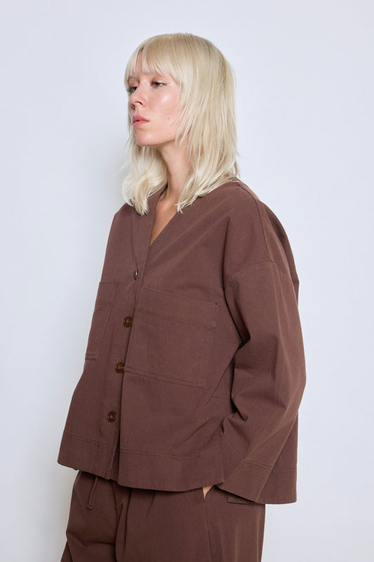 VESTE PERLA CHOCOLAT