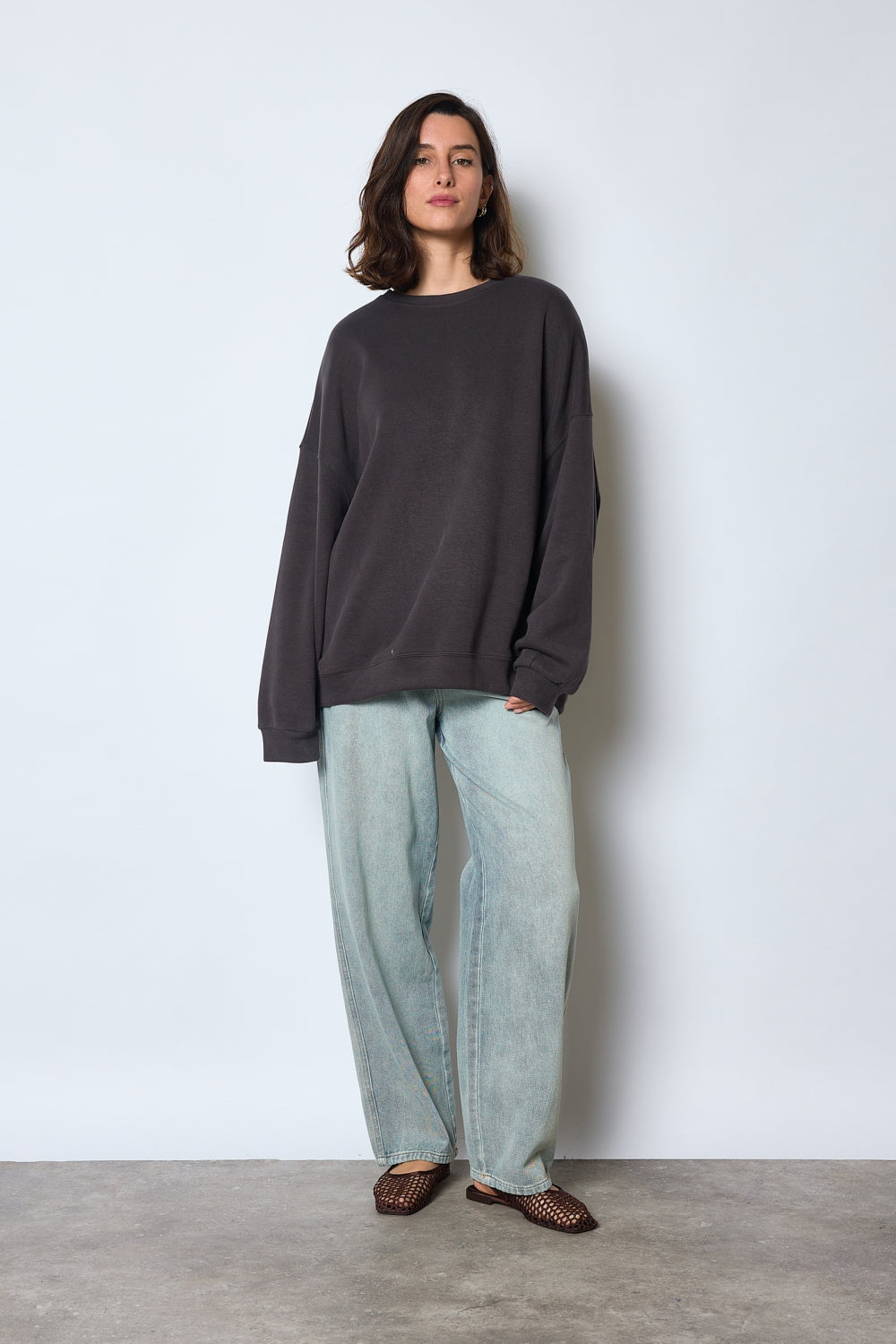 SWEAT CHRISTINE GRIS FONCE