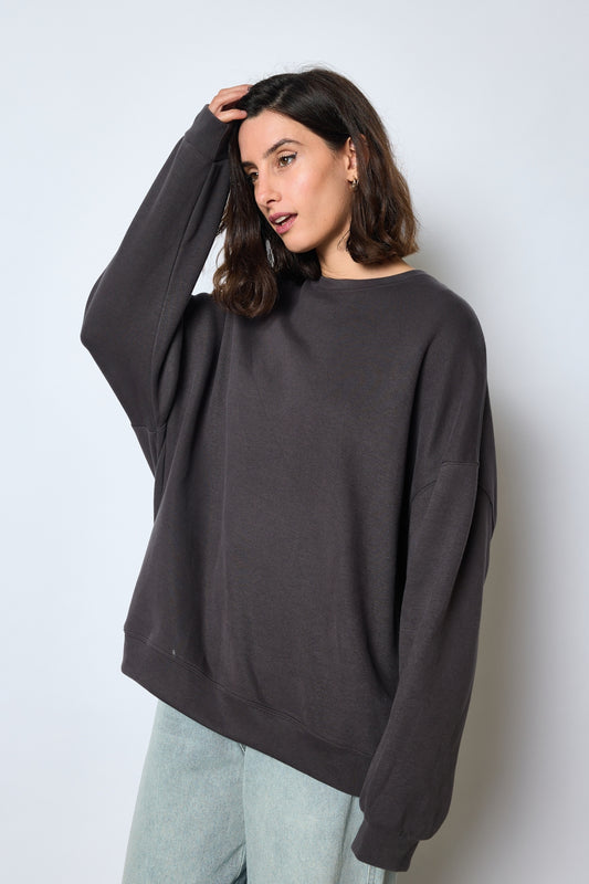 SWEAT CHRISTINE GRIS FONCE