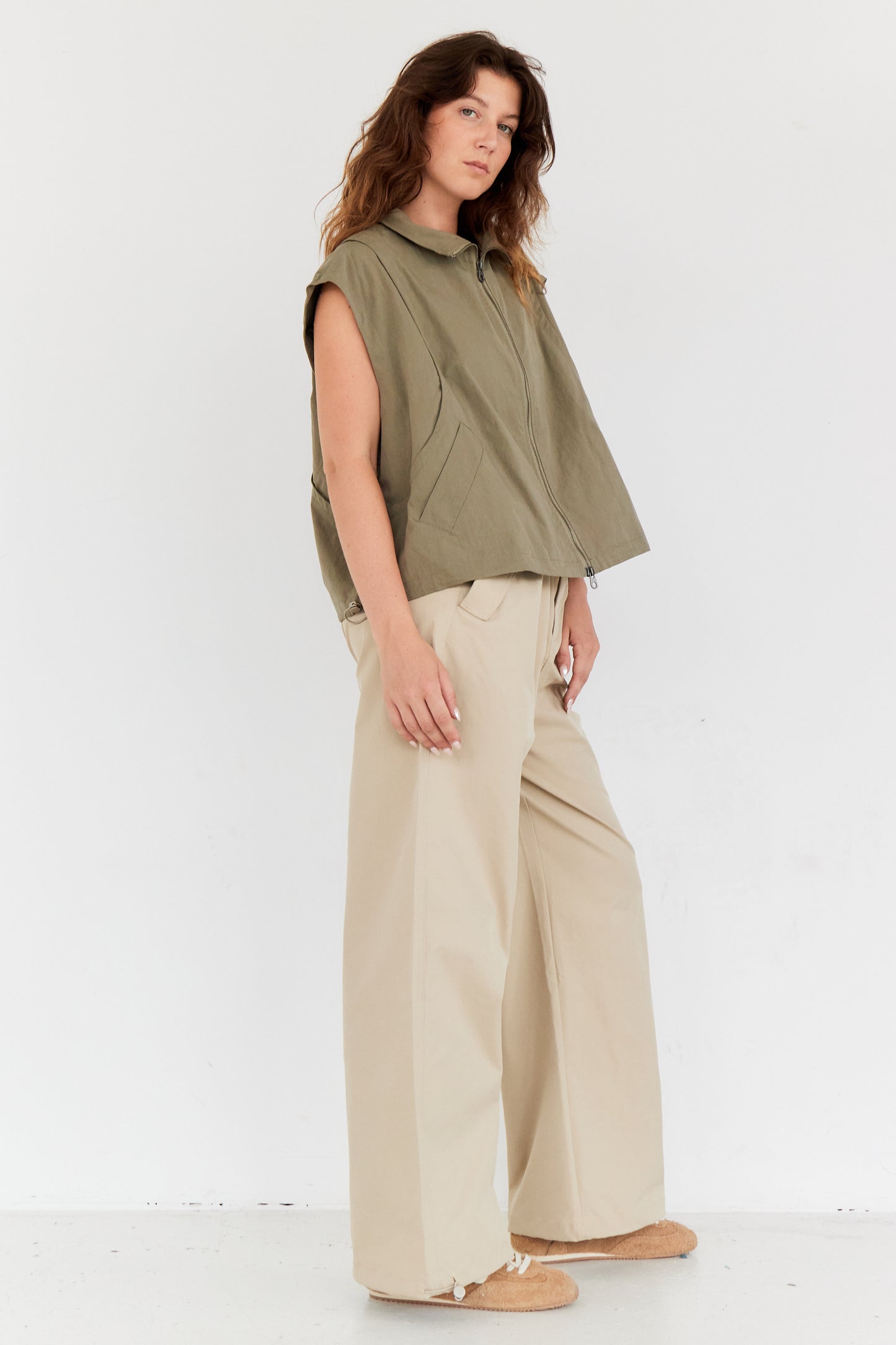 GILET TESS OLIVE