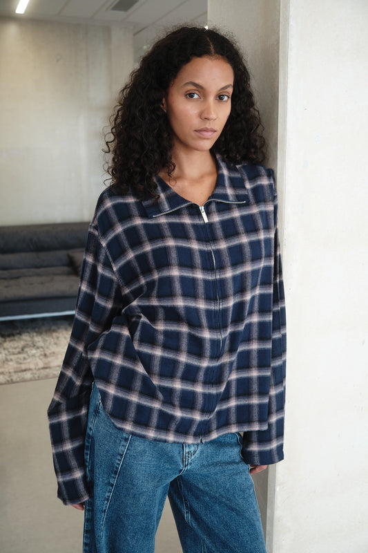CHEMISE ROMANE BLEU