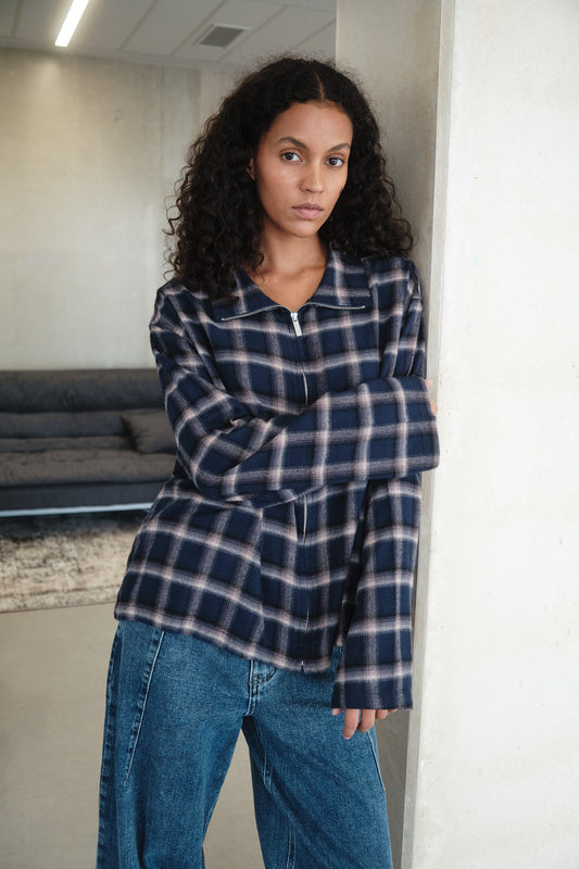 CHEMISE ROMANE BLEU