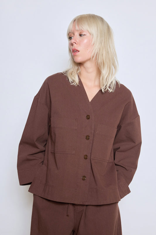 VESTE PERLA CHOCOLAT