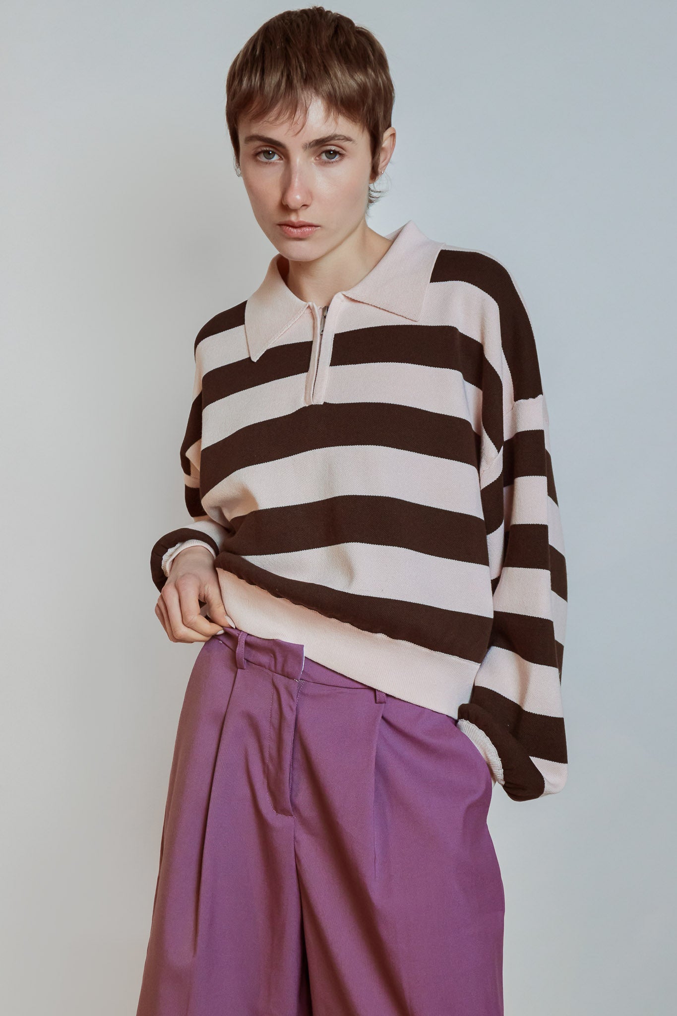 PULL MAGALIE CHOCO ROSE