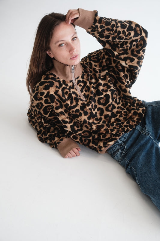 SWEAT KEIRA LEOPARD