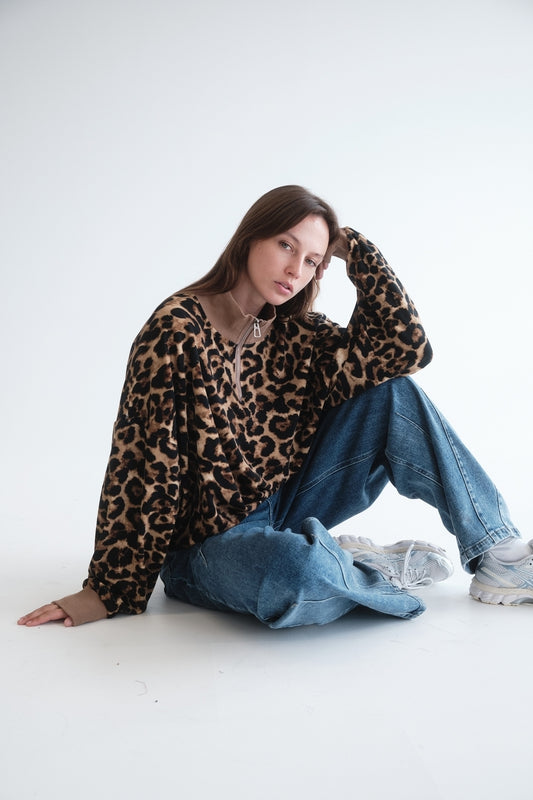 SWEAT KEIRA LEOPARD