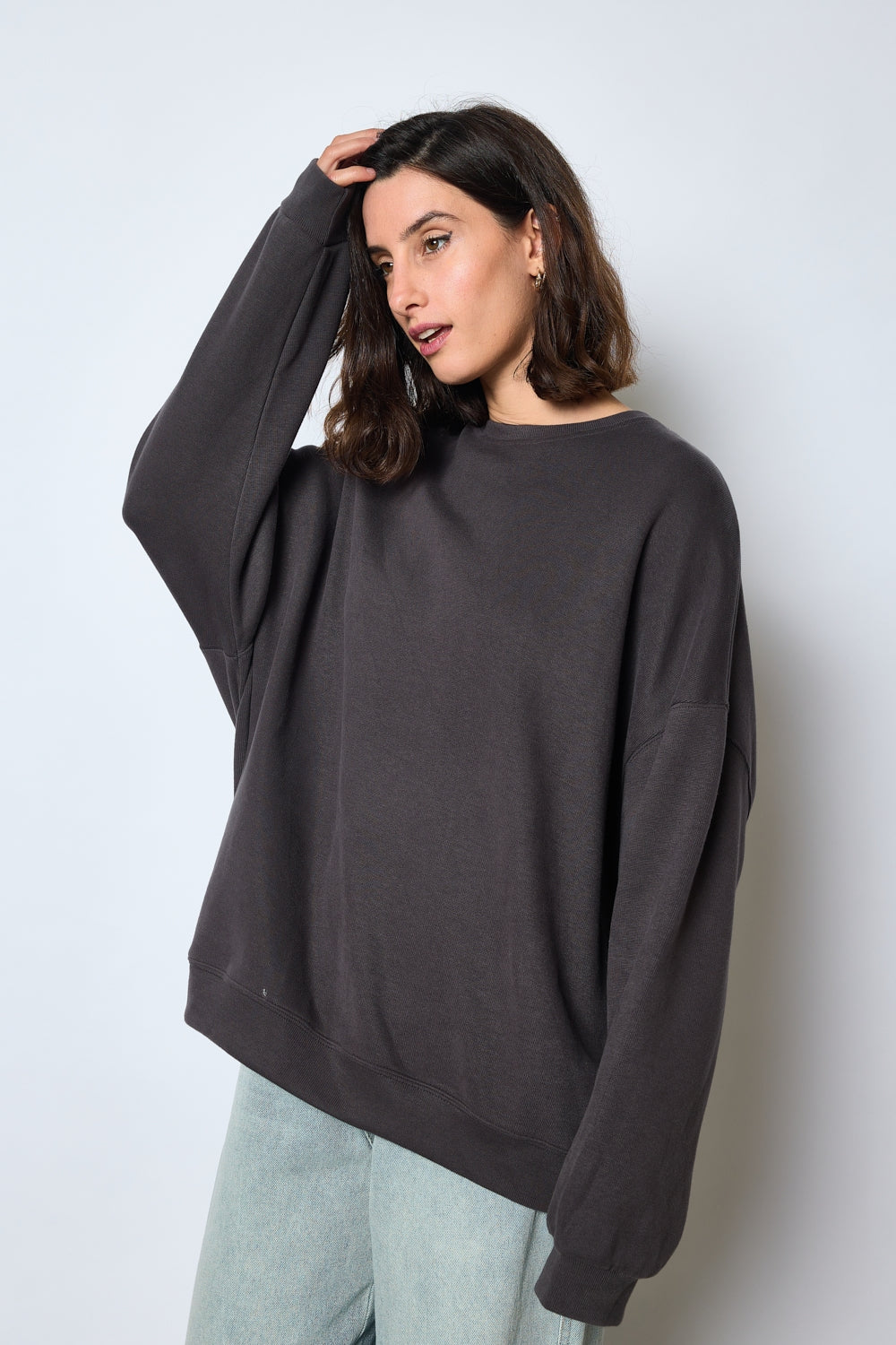SWEAT CHRISTINE GRIS FONCE