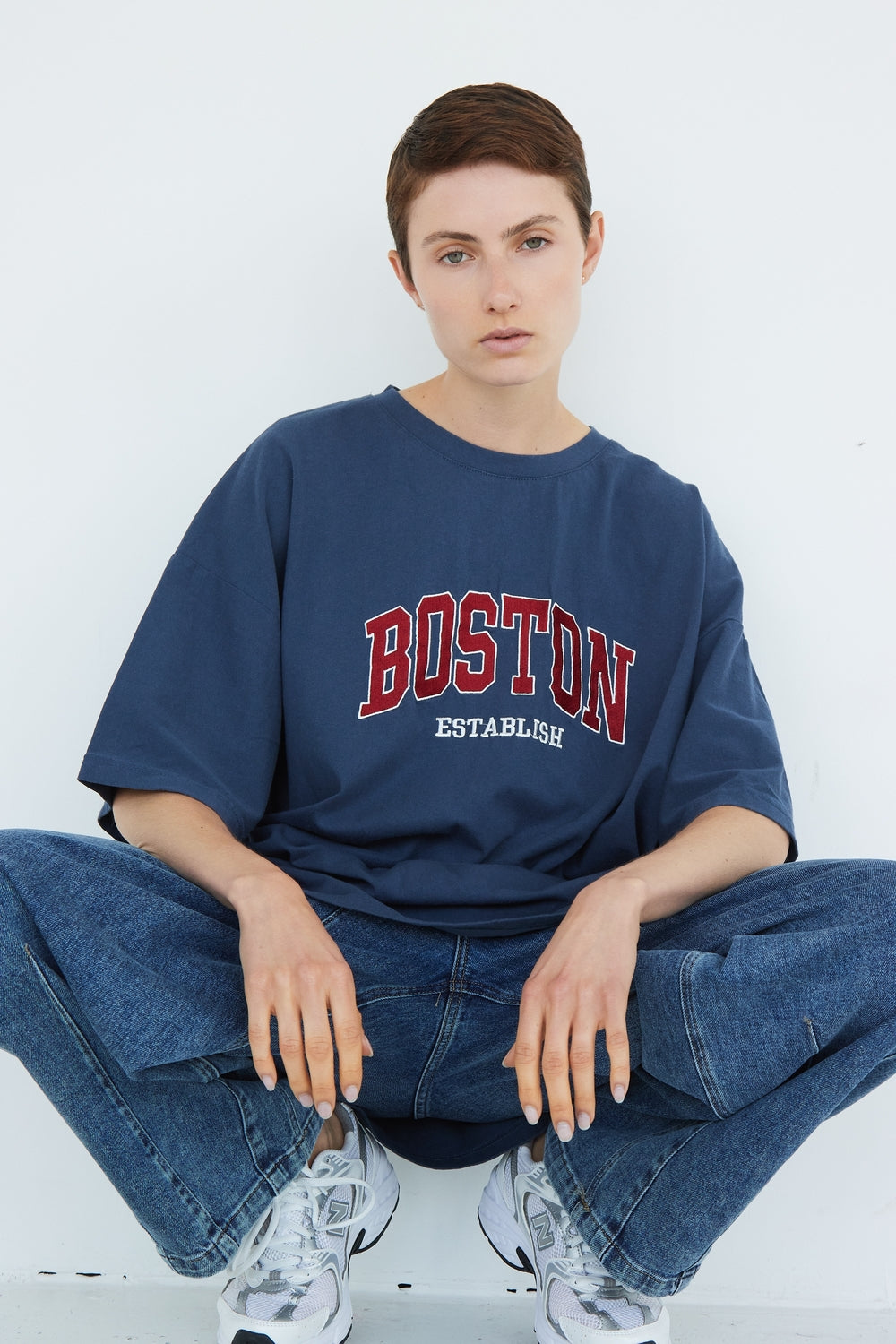 T-SHIRT BOSTON BLEU