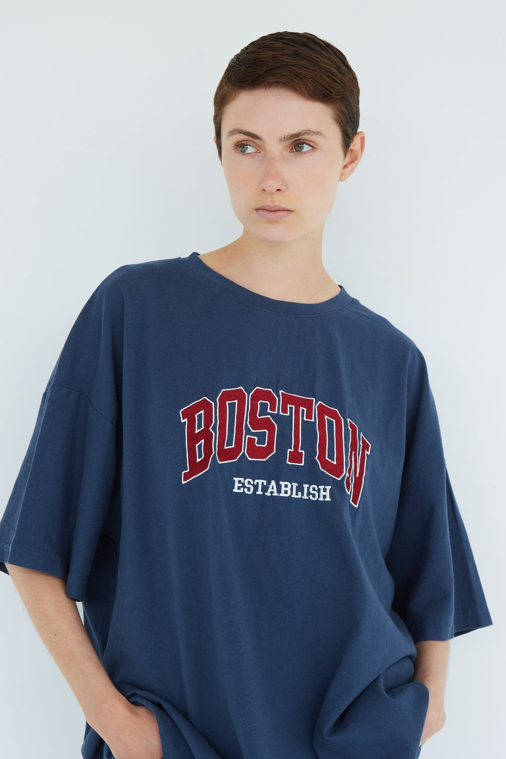 T-SHIRT BOSTON BLEU
