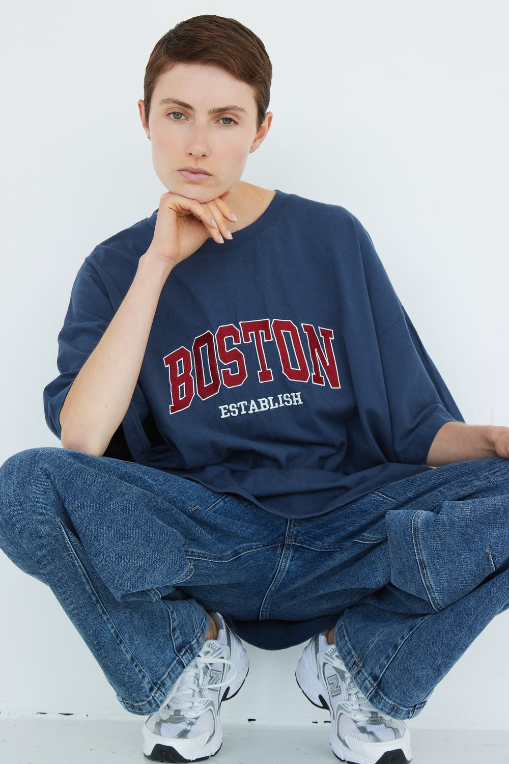 T-SHIRT BOSTON BLEU
