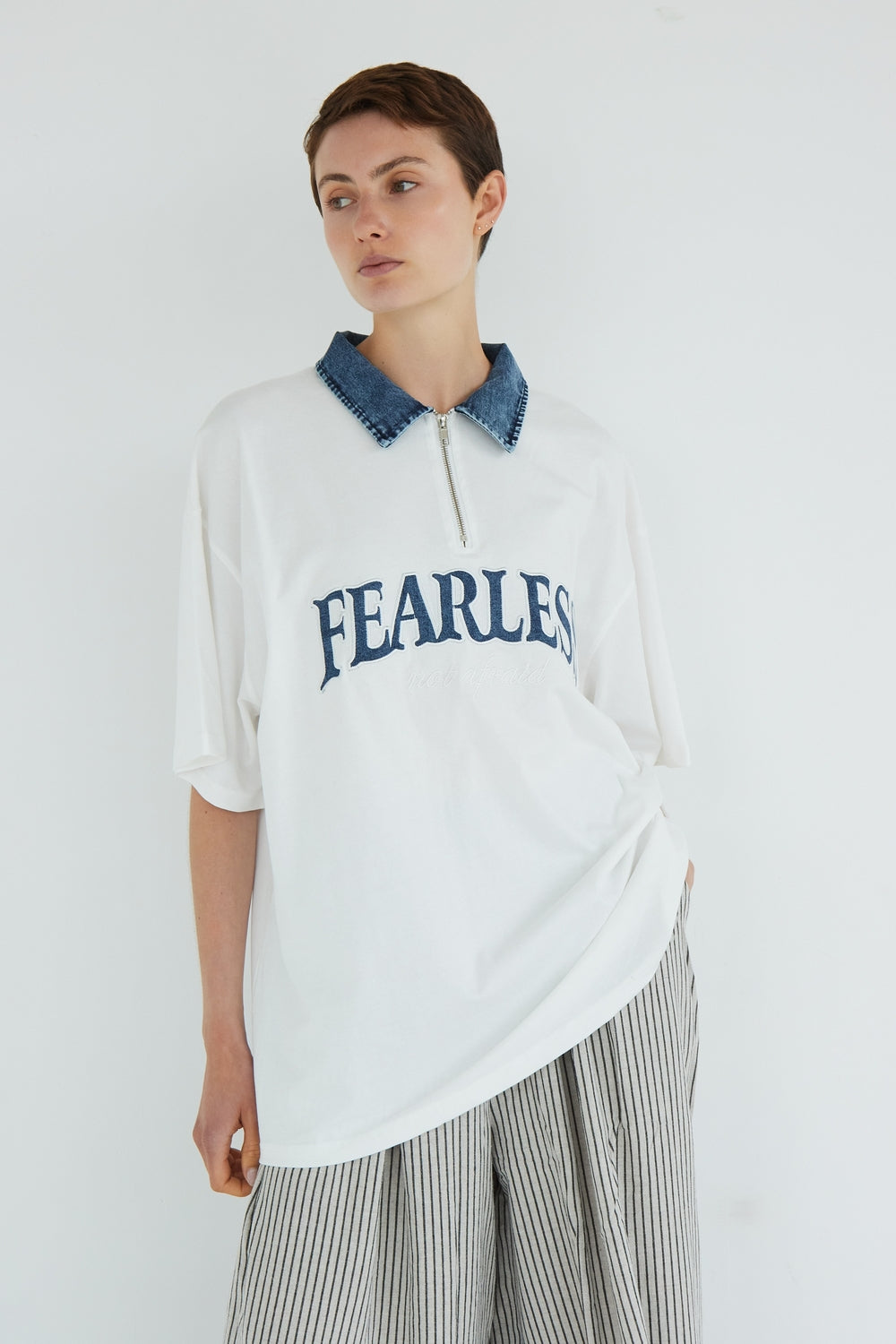 T-SHIRT FEARLESS BLANC