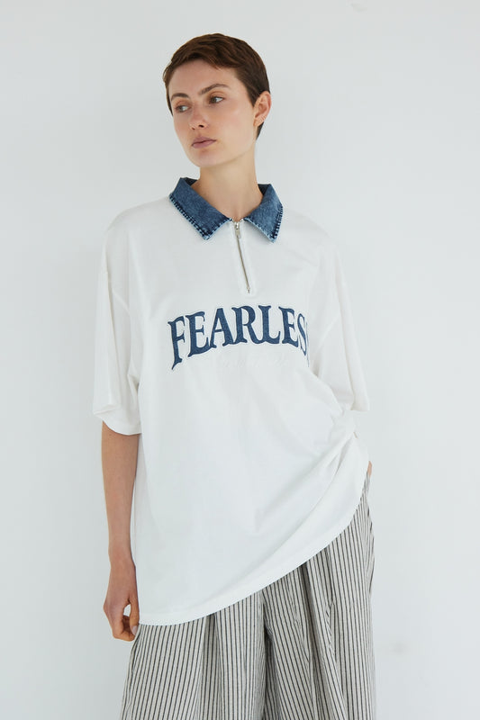 T-SHIRT FEARLESS BLANC