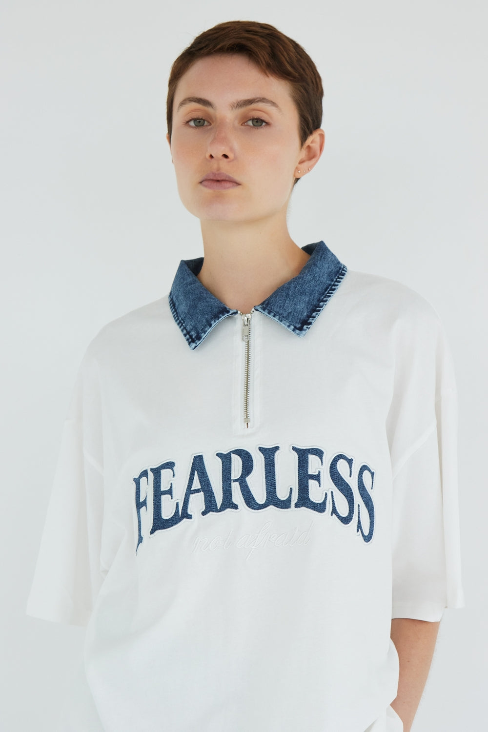 T-SHIRT FEARLESS BLANC