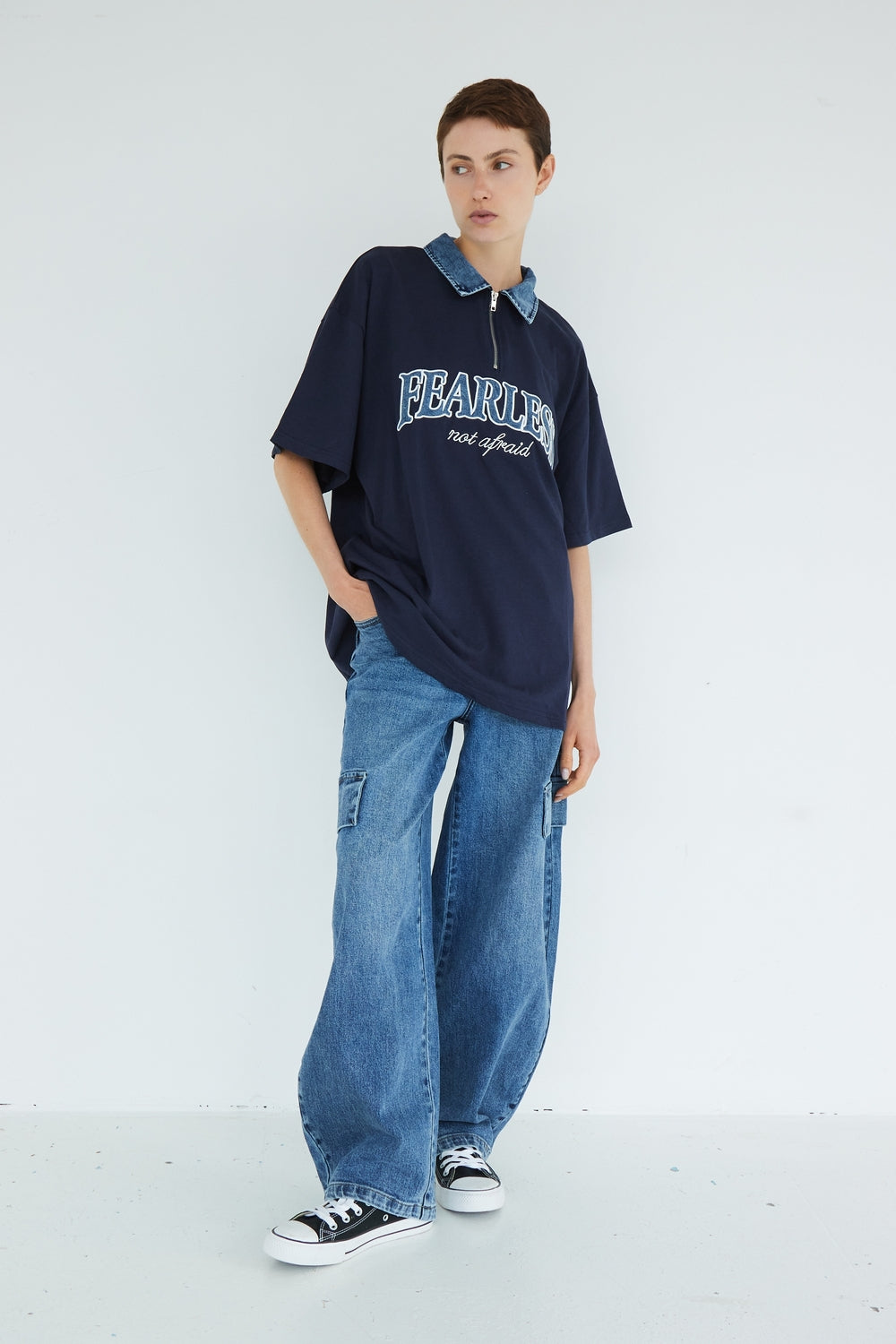 T-SHIRT FEARLESS BLEU