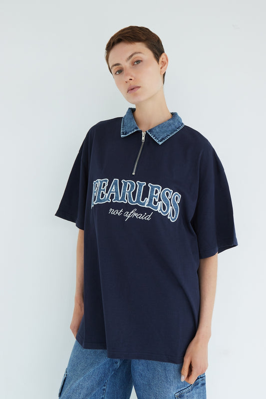 T-SHIRT FEARLESS BLEU