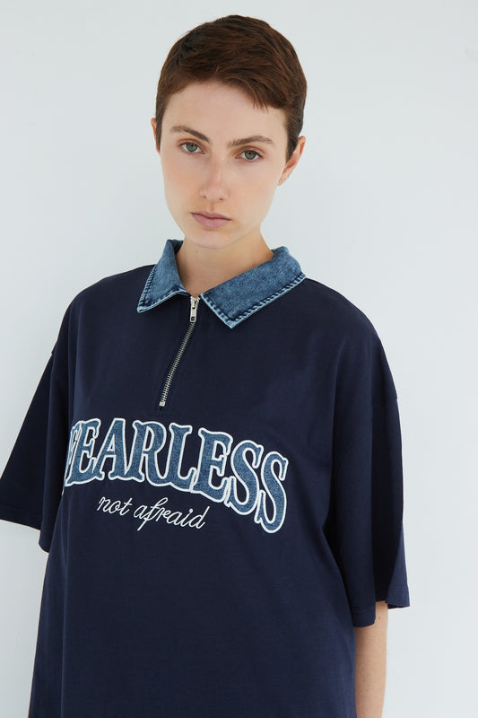 T-SHIRT FEARLESS BLEU
