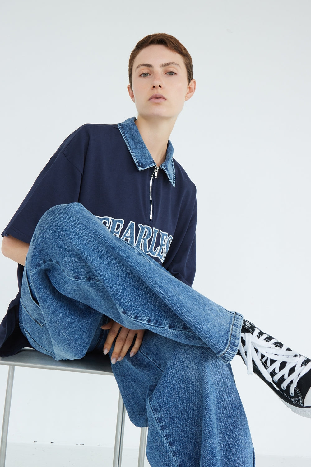 T-SHIRT FEARLESS BLEU