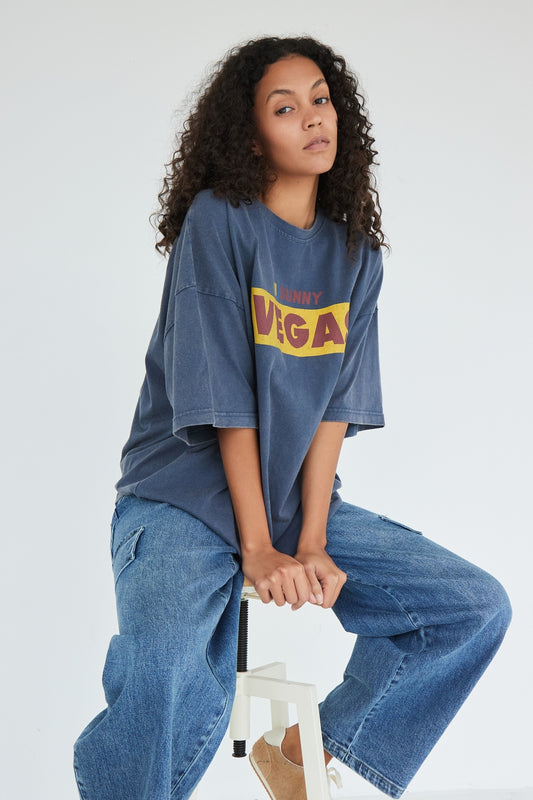 T-SHIRT VEGAS BLEU