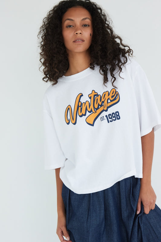 T-SHIRT VINTAGE BLANC