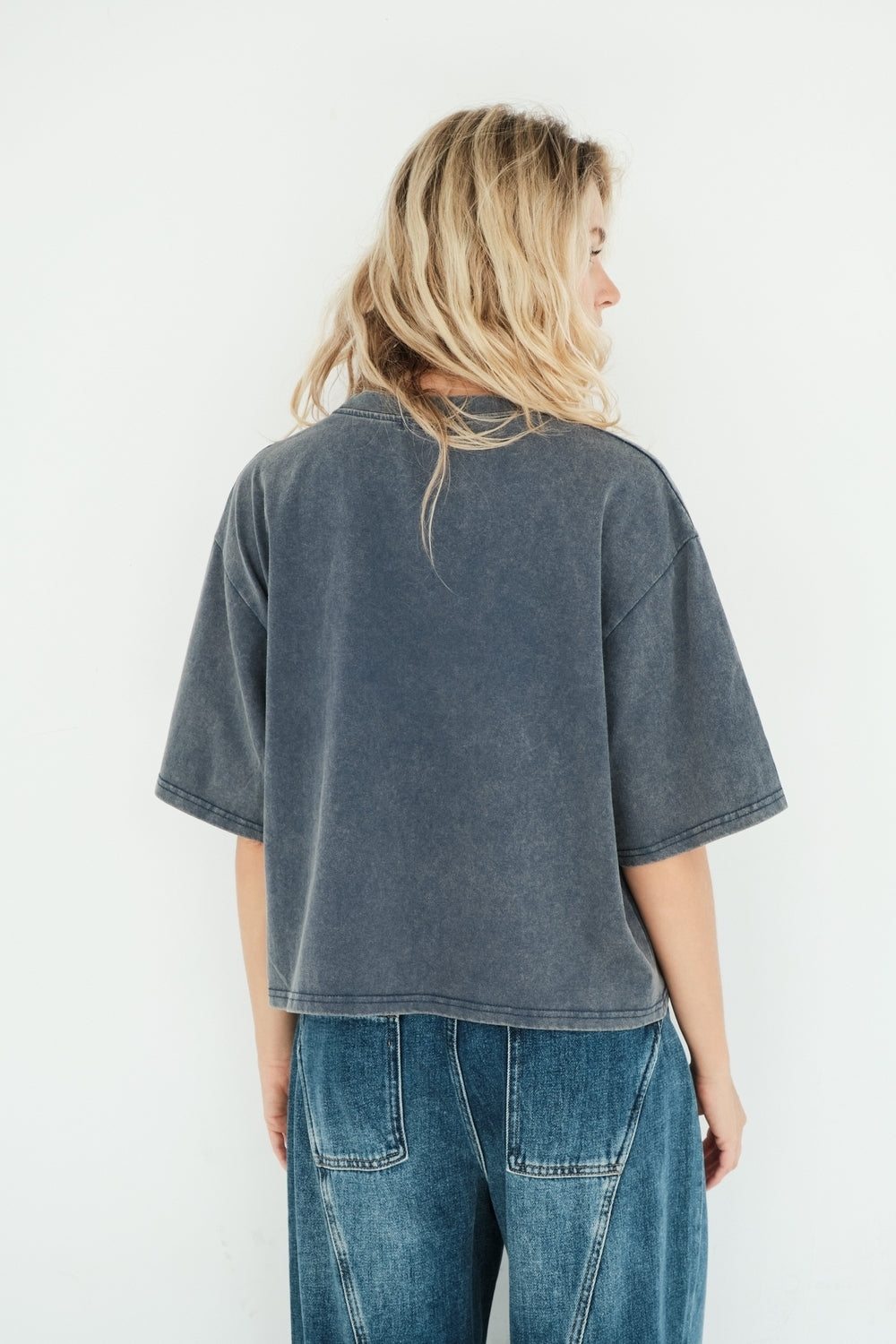 T-SHIRT WES BLEU