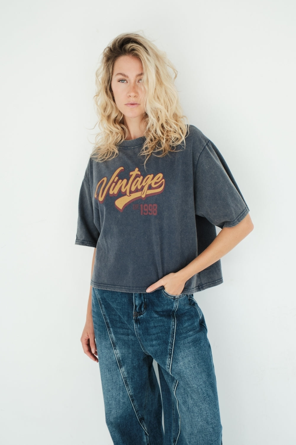 T-SHIRT WES BLEU