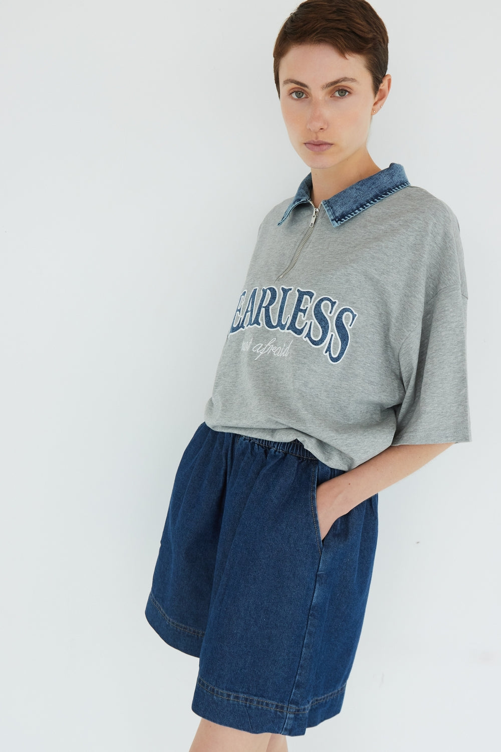 SHORT PAULINE BLEU JEAN