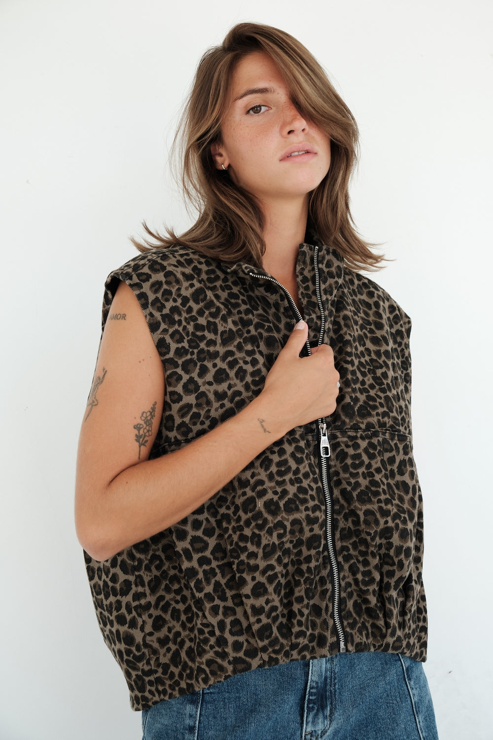 GILET ROUX LEOPARD
