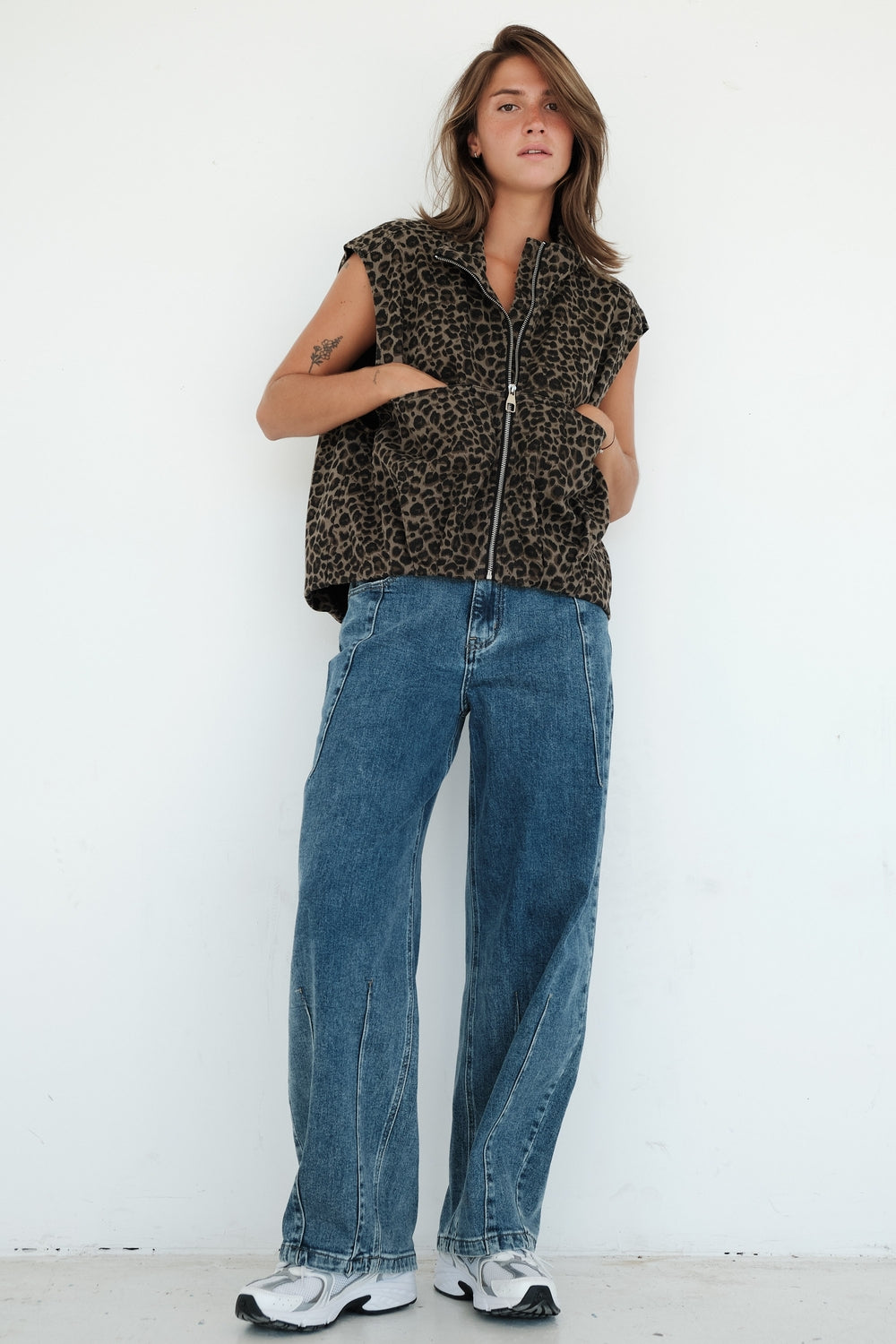 GILET ROUX LEOPARD