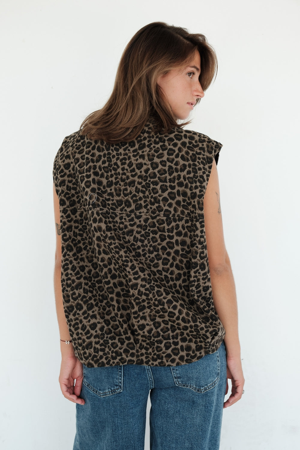 GILET ROUX LEOPARD