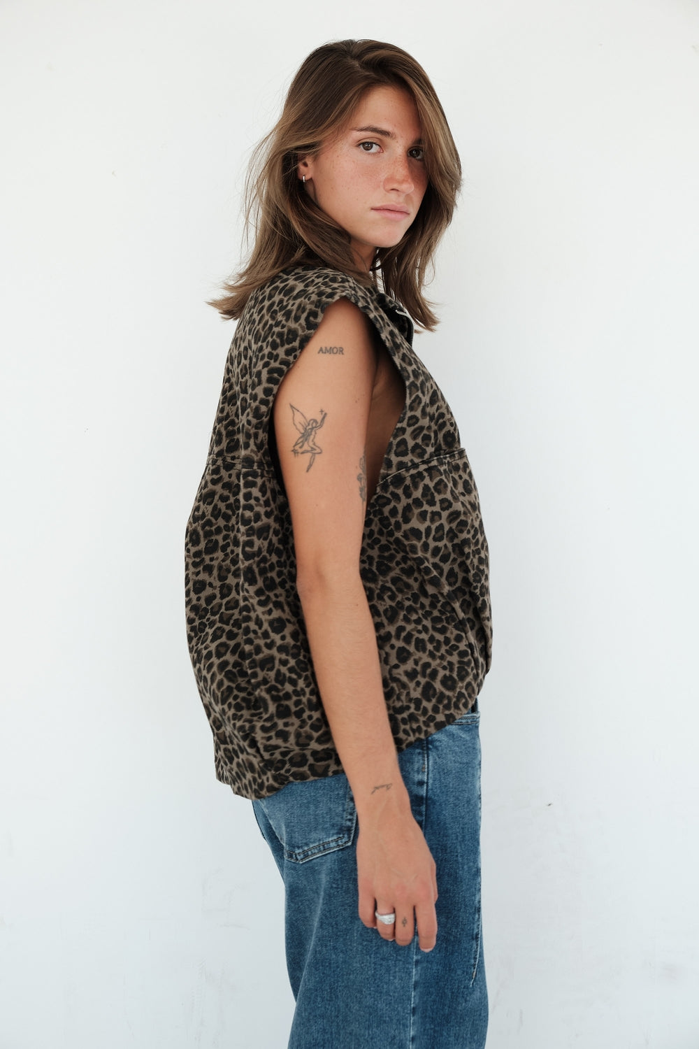 GILET ROUX LEOPARD