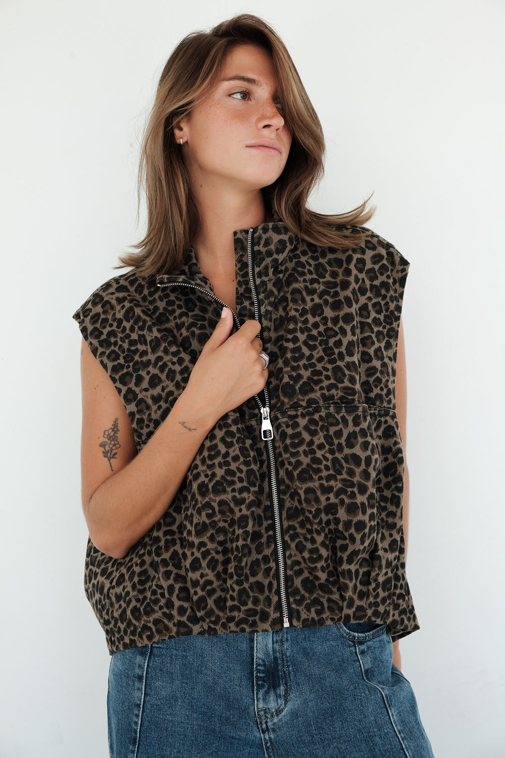 GILET ROUX LEOPARD