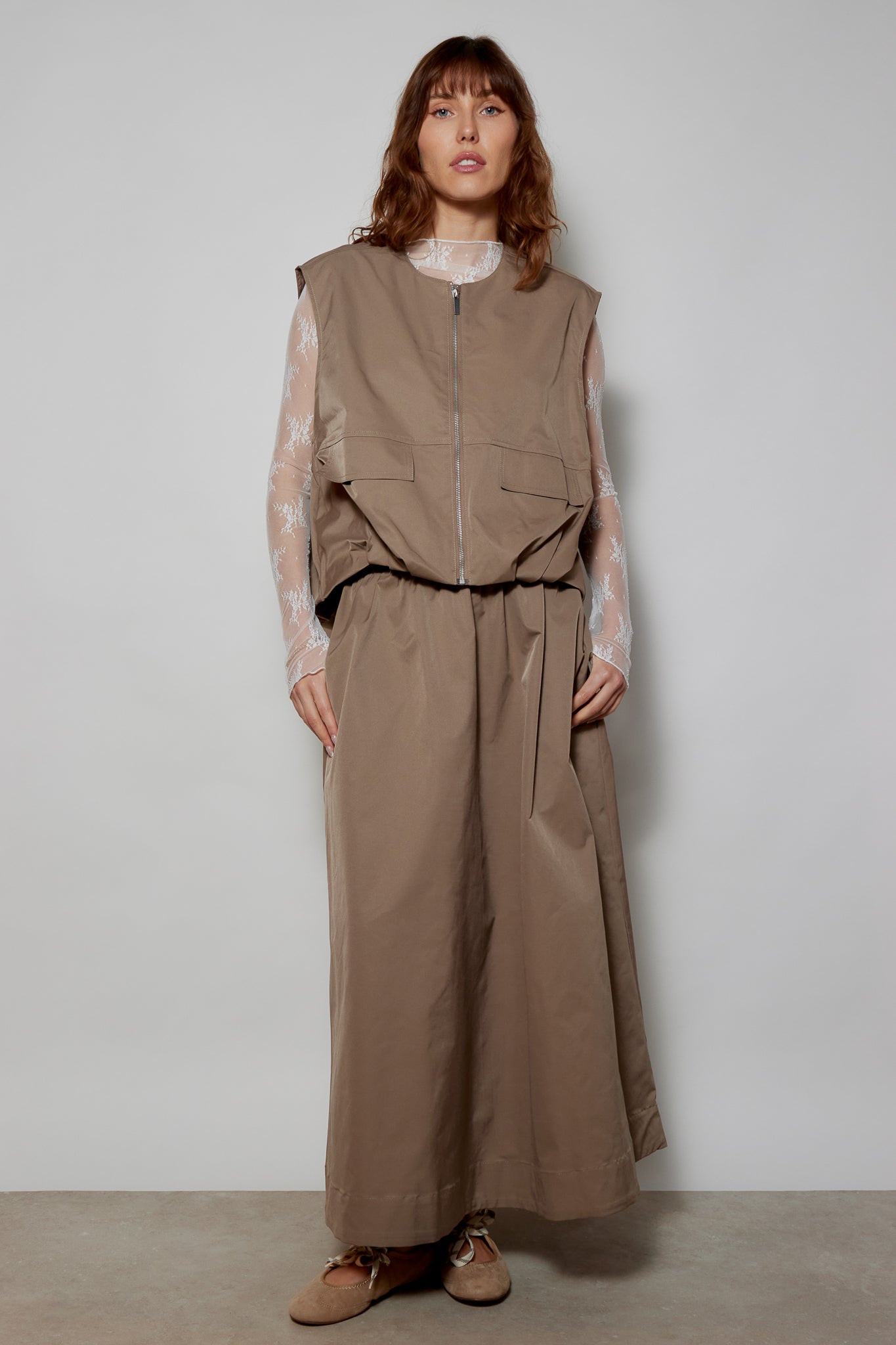 GILET ALIZEE TAUPE