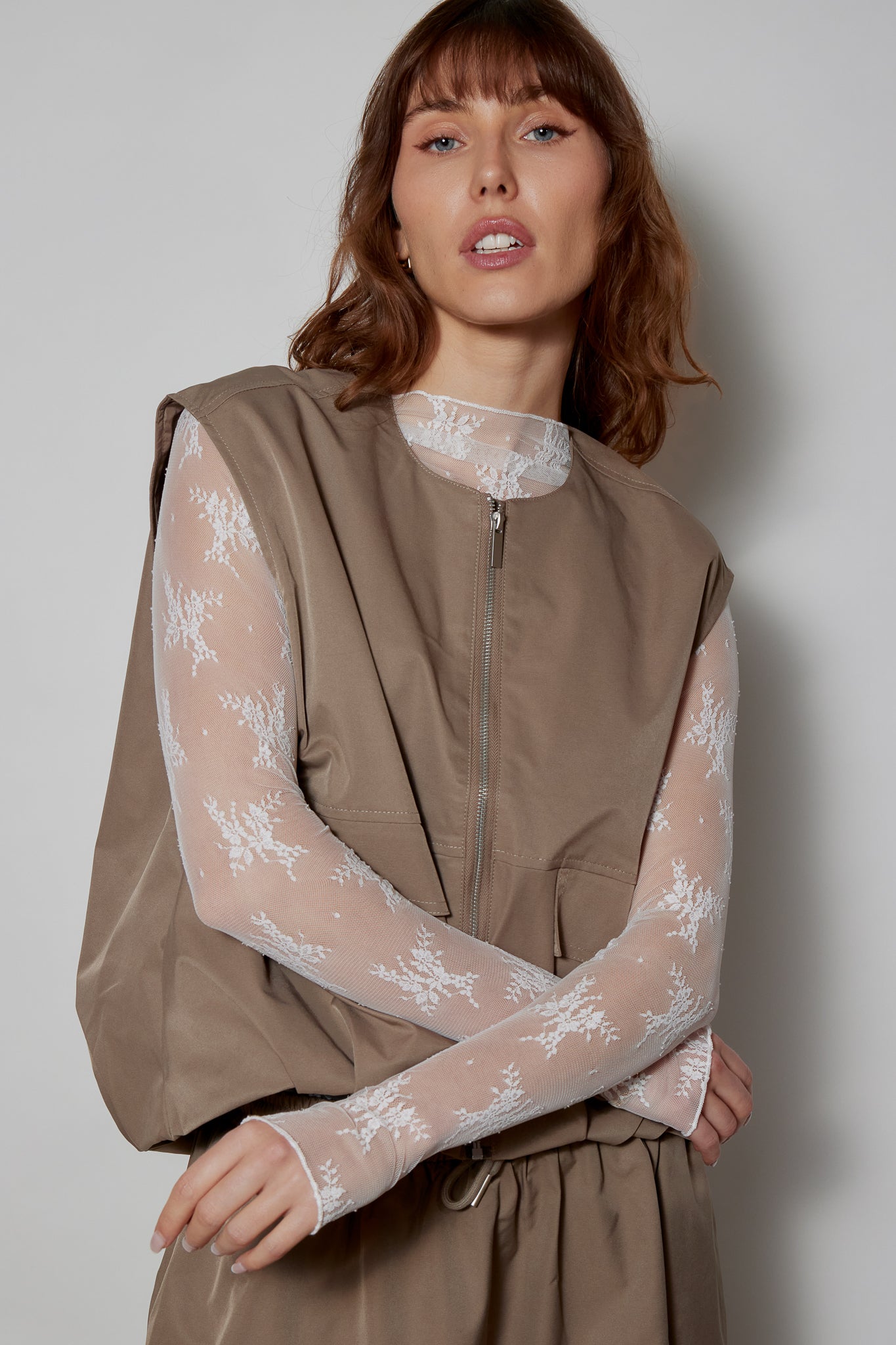 GILET ALIZEE TAUPE