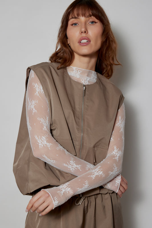 GILET ALIZEE TAUPE