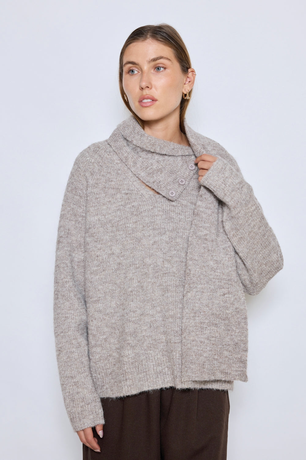 PULL AURELIE TAUPE