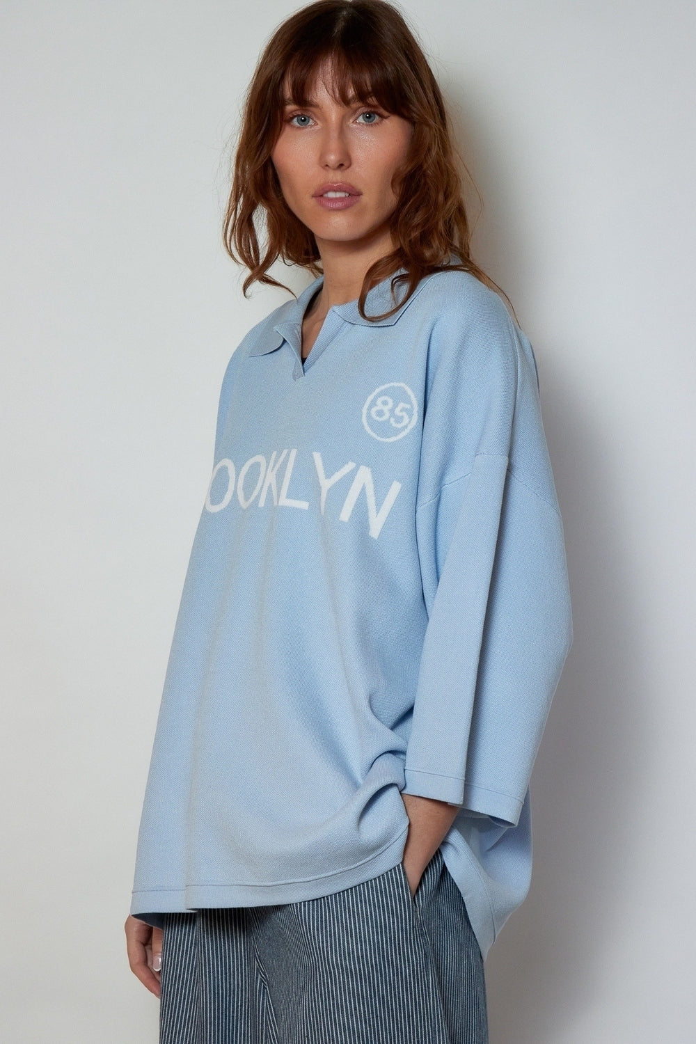 T-SHIRT MAILLE BROOKLYN BLEU