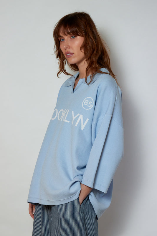 T-SHIRT MAILLE BROOKLYN BLEU