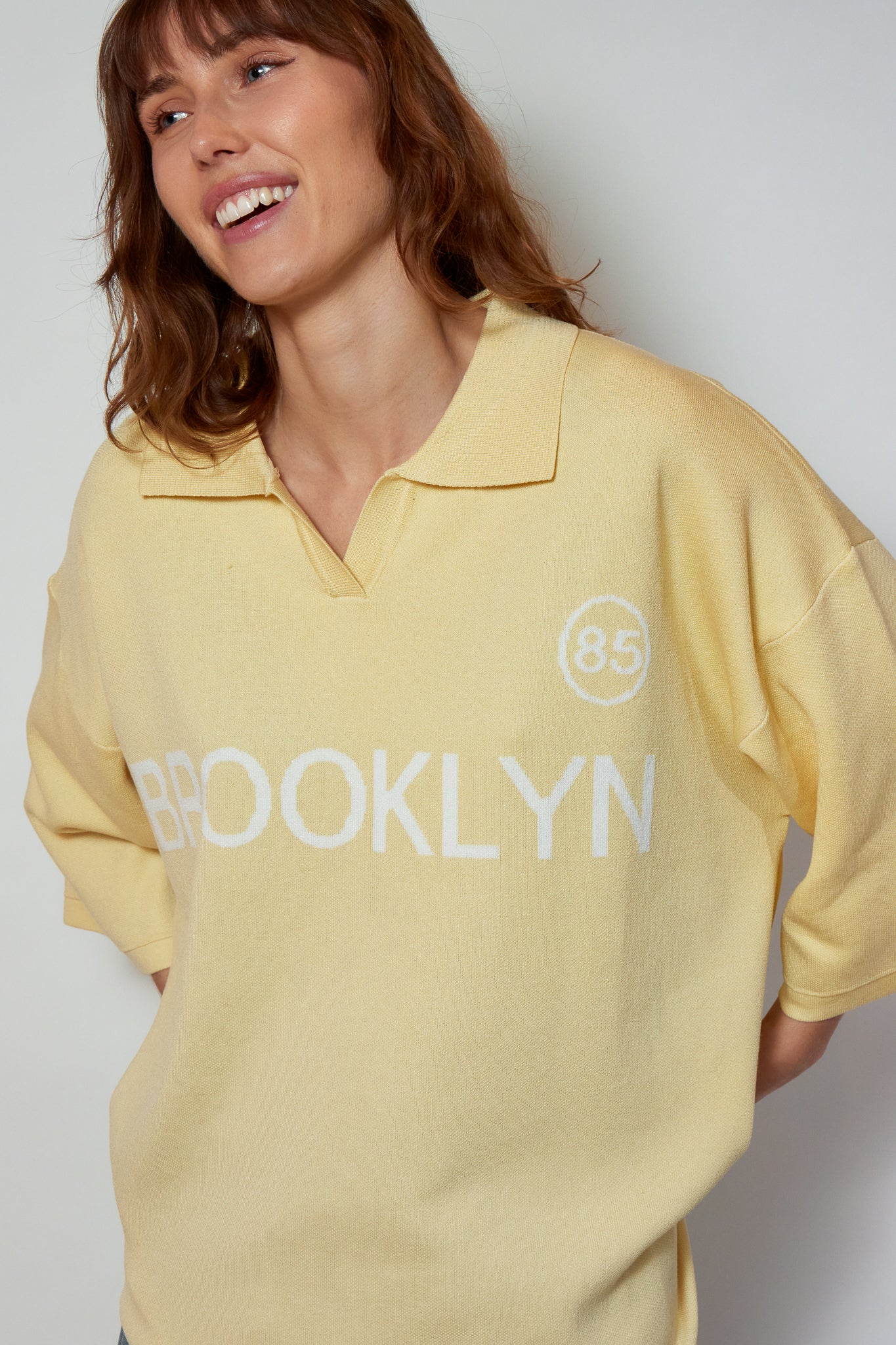 T-SHIRT MAILLE BROOKLYN JAUNE