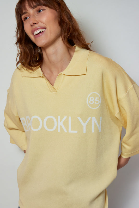 T-SHIRT MAILLE BROOKLYN JAUNE