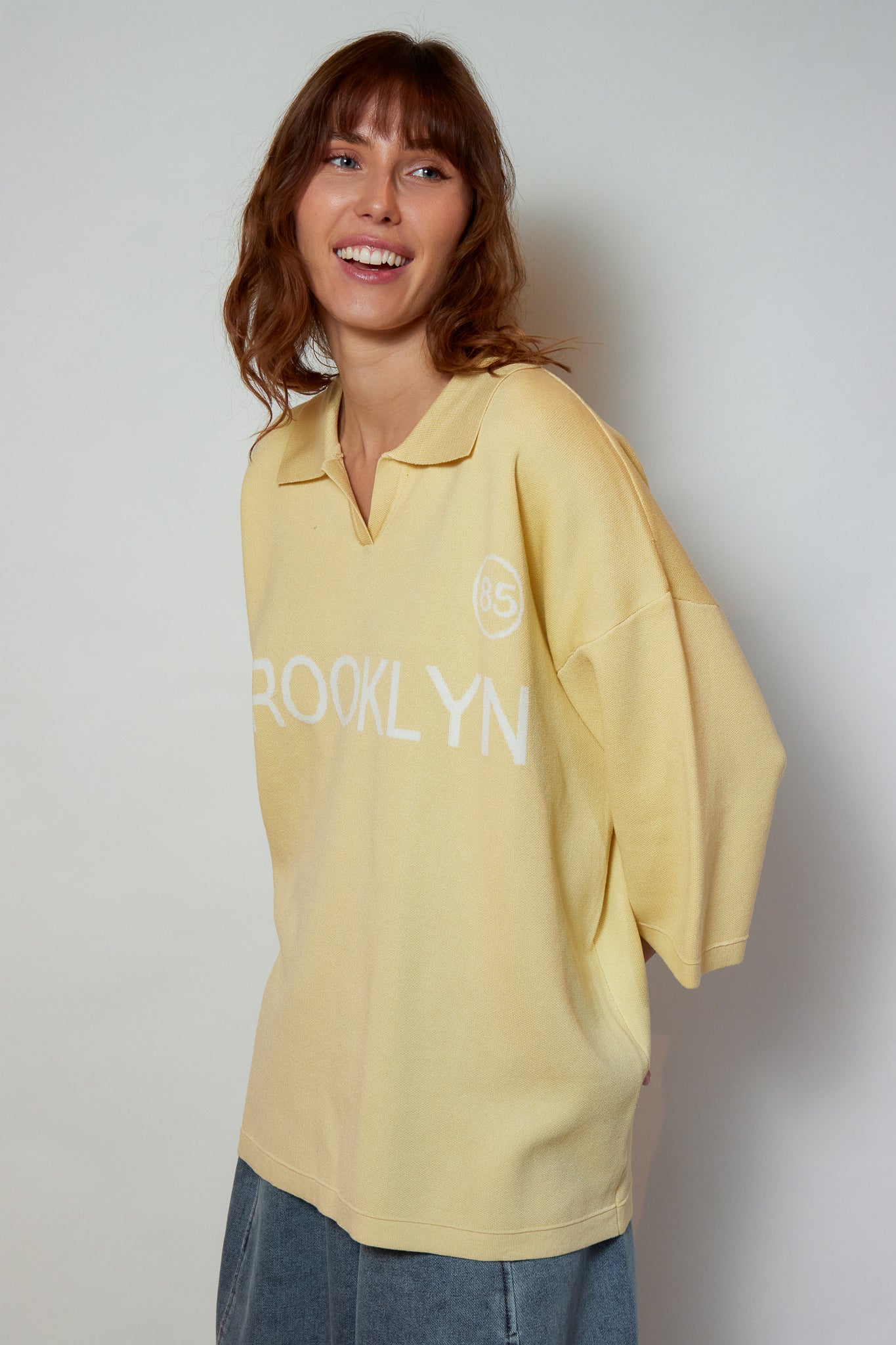 T-SHIRT MAILLE BROOKLYN JAUNE