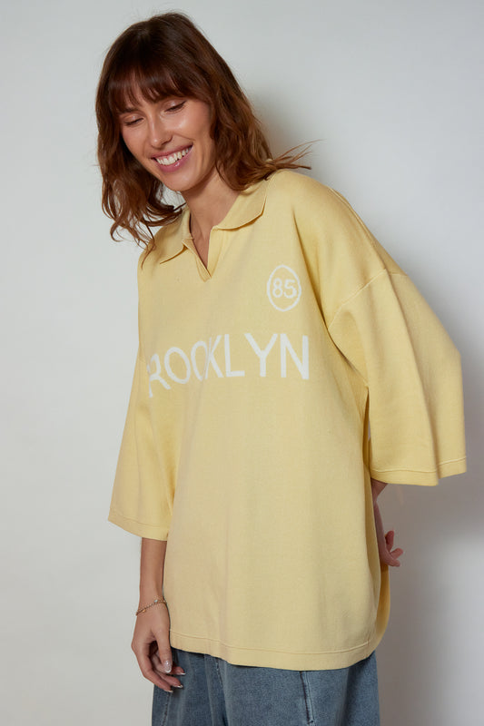 T-SHIRT MAILLE BROOKLYN JAUNE