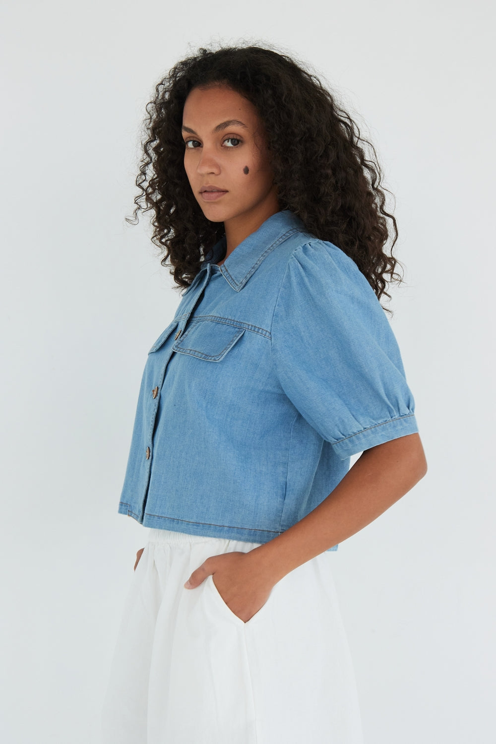 TOP CELESTE BLEU CIEL