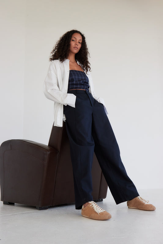 PANTALON SOLENE MARINE