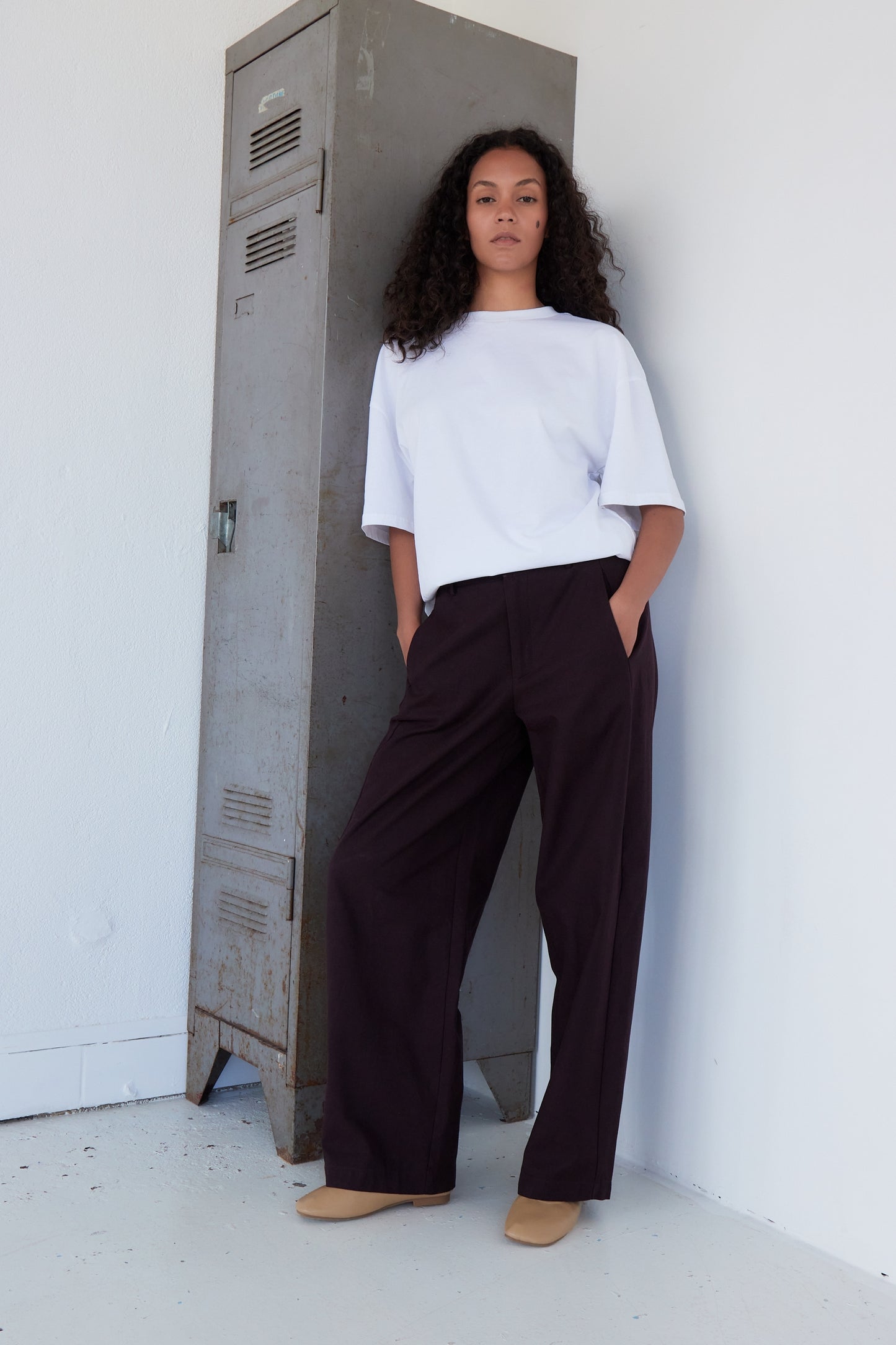 PANTALON SOLENE PRUNE