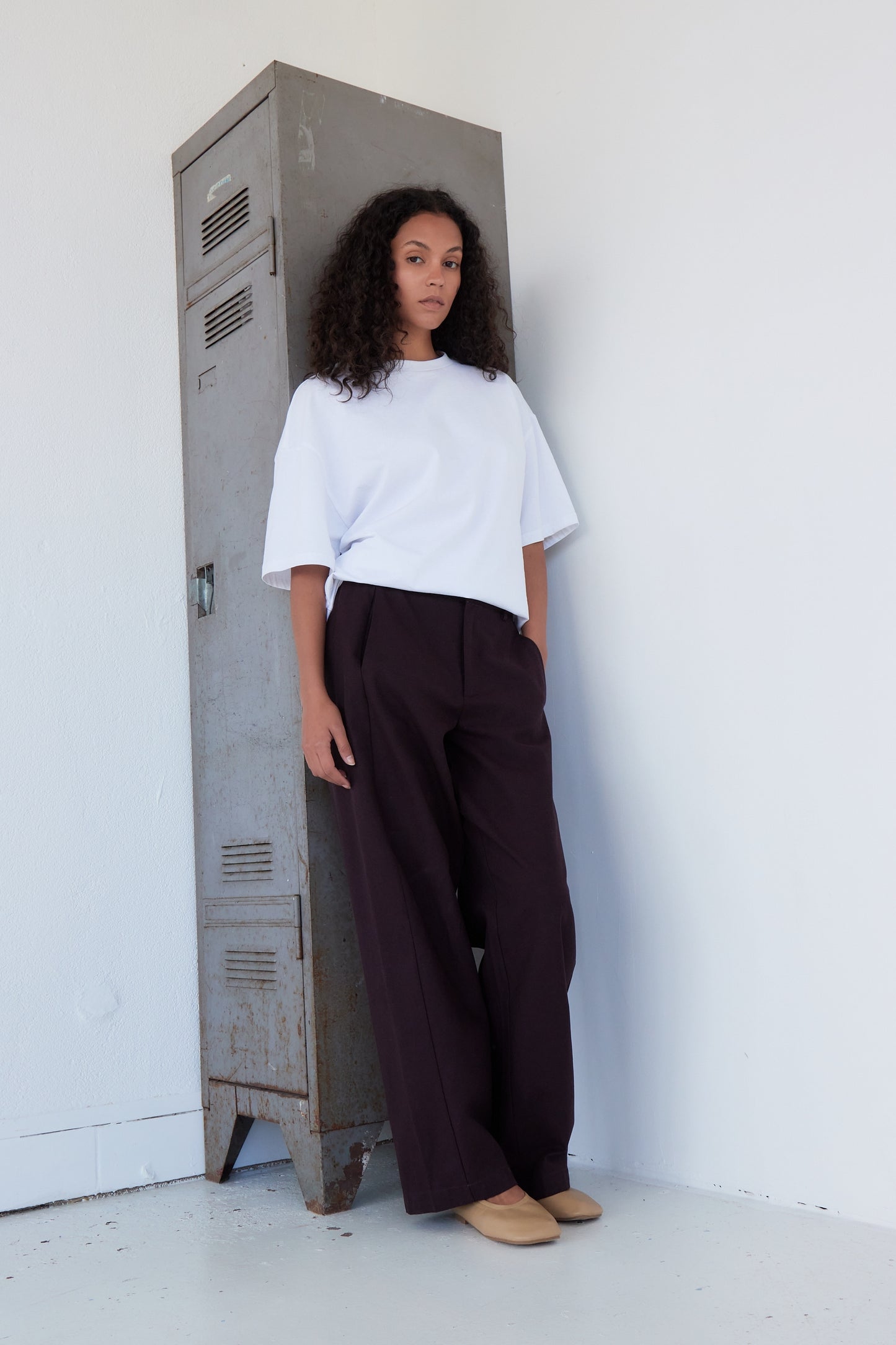PANTALON SOLENE PRUNE