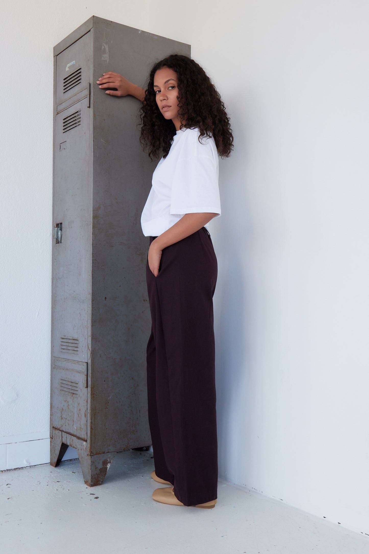 PANTALON SOLENE PRUNE