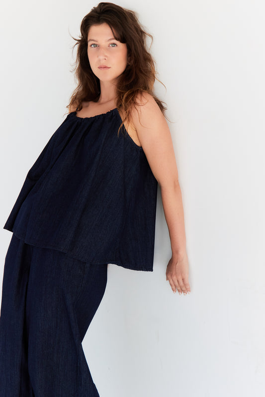 TOP IRIS BLEU JEAN