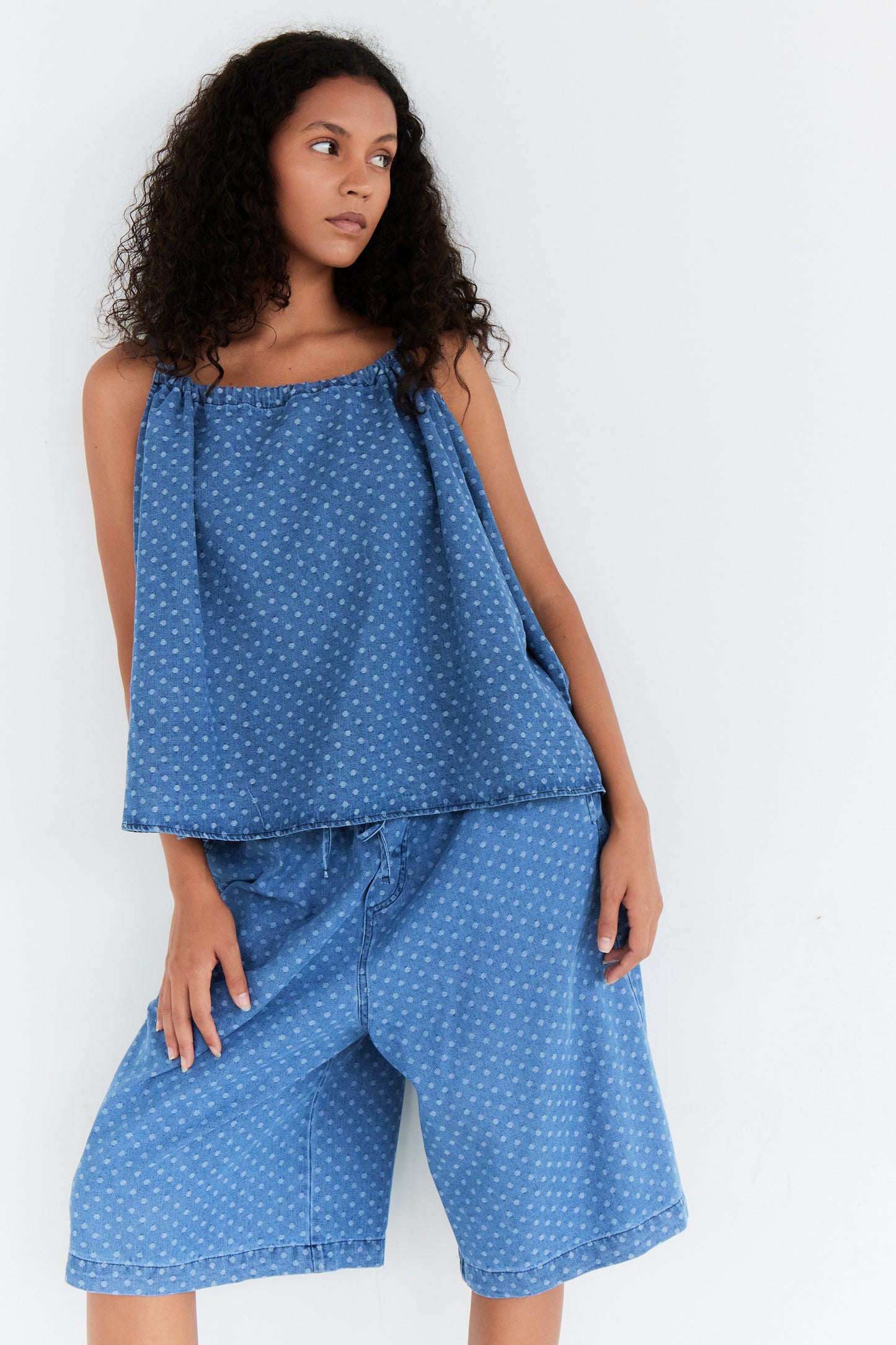 TOP LUNA BLEU JEAN POIS