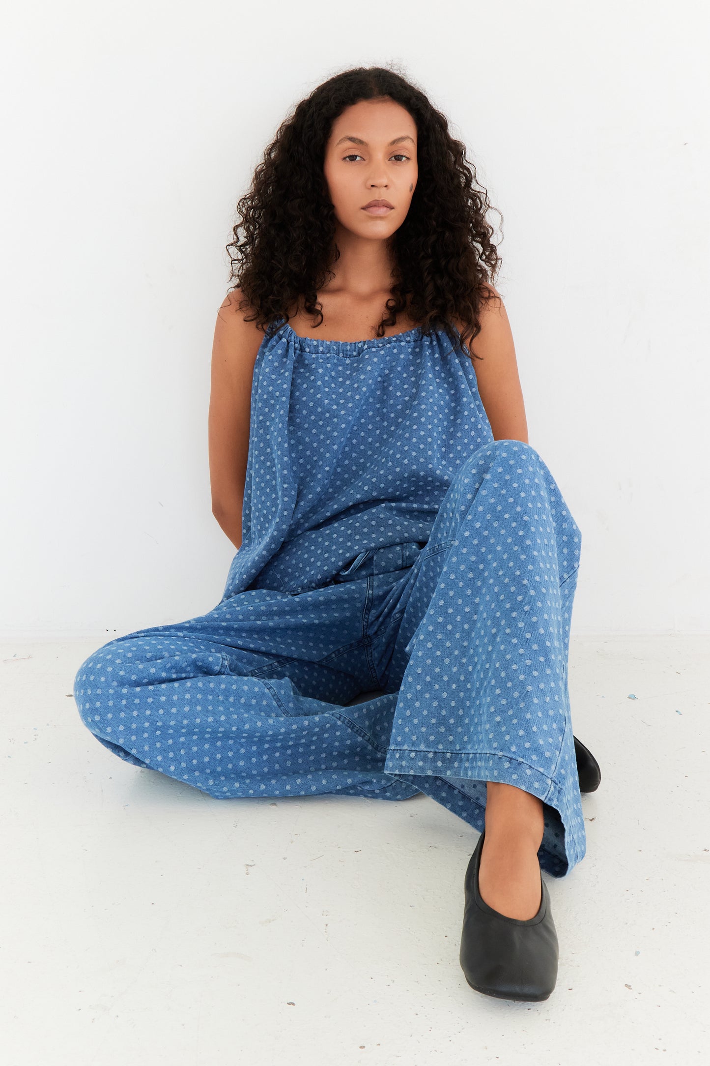 TOP LUNA BLEU JEAN POIS