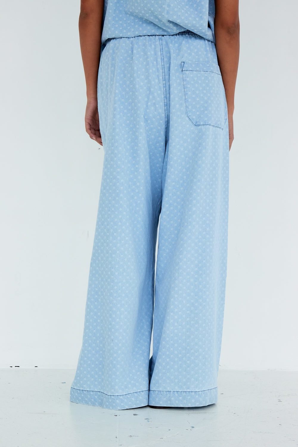 PANTALON LUNA BLEU CIEL POIS